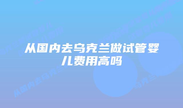 从国内去乌克兰做试管婴儿费用高吗