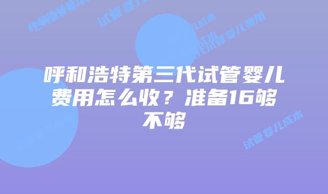 呼和浩特第三代试管婴儿费用怎么收？准备16够不够