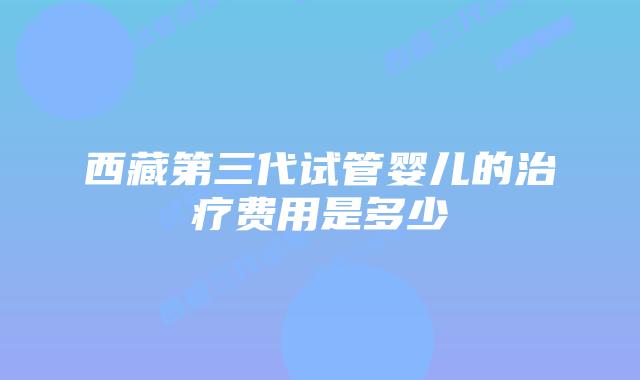 西藏第三代试管婴儿的治疗费用是多少