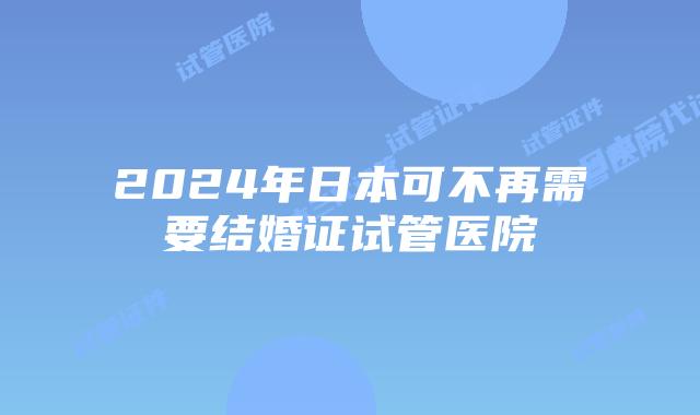 2024年日本可不再需要结婚证试管医院
