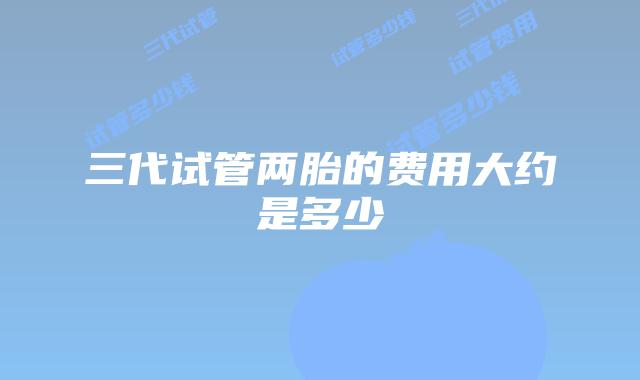三代试管两胎的费用大约是多少