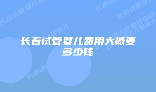 长春试管婴儿费用大概要多少钱