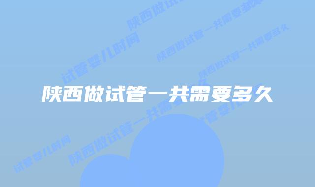 陕西做试管一共需要多久