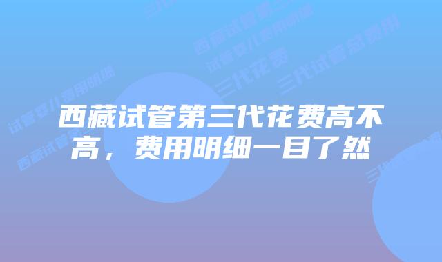 西藏试管第三代花费高不高，费用明细一目了然