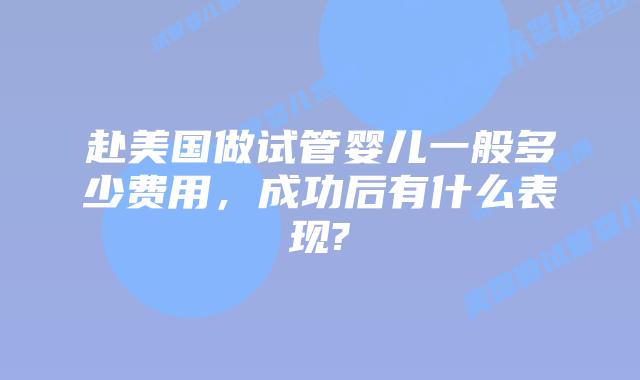 赴美国做试管婴儿一般多少费用，成功后有什么表现?