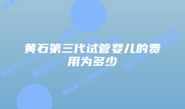 黄石第三代试管婴儿的费用为多少