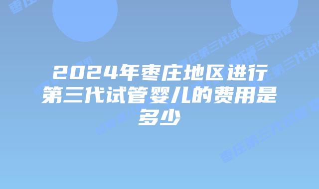 2024年枣庄地区进行第三代试管婴儿的费用是多少