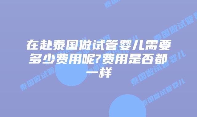 在赴泰国做试管婴儿需要多少费用呢?费用是否都一样