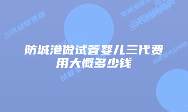 防城港做试管婴儿三代费用大概多少钱
