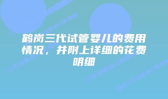 鹤岗三代试管婴儿的费用情况,并附上详细的花费明细