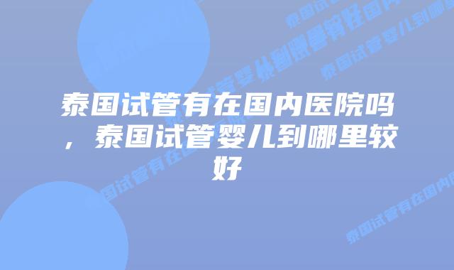 泰国试管有在国内医院吗,泰国试管婴儿到哪里较好
