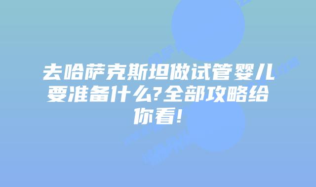 去哈萨克斯坦做试管婴儿要准备什么?全部攻略给你看!