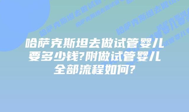 哈萨克斯坦去做试管婴儿要多少钱?附做试管婴儿全部流程如何?