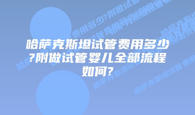 哈萨克斯坦试管费用多少?附做试管婴儿全部流程如何?
