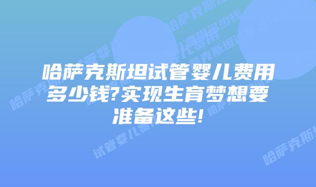 哈萨克斯坦试管婴儿费用多少钱?实现生育梦想要准备这些!