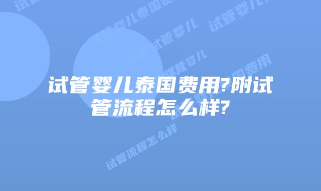 试管婴儿泰国费用?附试管流程怎么样?