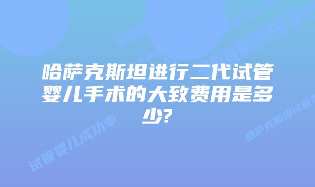 哈萨克斯坦进行二代试管婴儿手术的大致费用是多少?