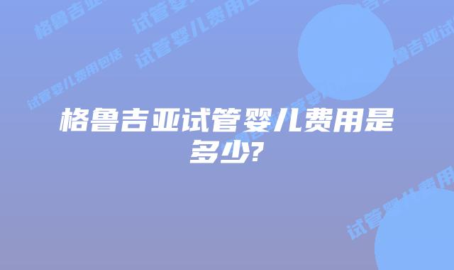 格鲁吉亚试管婴儿费用是多少?