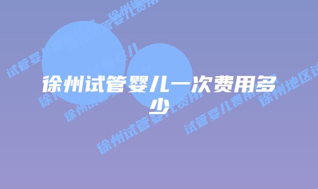 徐州试管婴儿一次费用多少