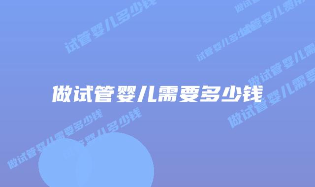 做试管婴儿需要多少钱