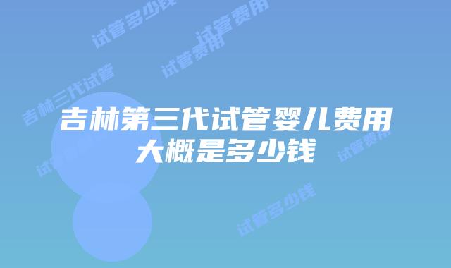 吉林第三代试管婴儿费用大概是多少钱