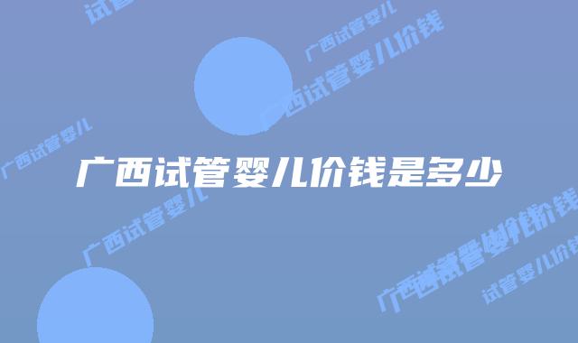 广西试管婴儿价钱是多少