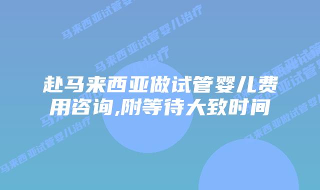 赴马来西亚做试管婴儿费用咨询,附等待大致时间