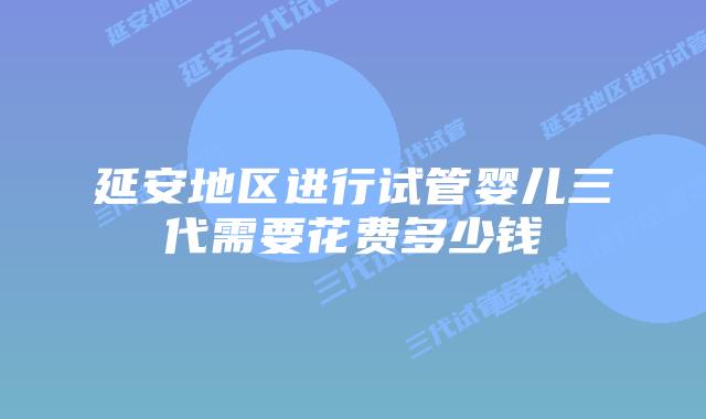 延安地区进行试管婴儿三代需要花费多少钱
