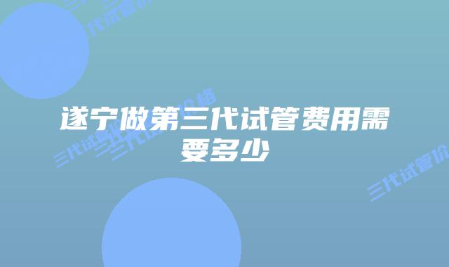 遂宁做第三代试管费用需要多少