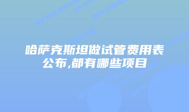哈萨克斯坦做试管费用表公布,都有哪些项目