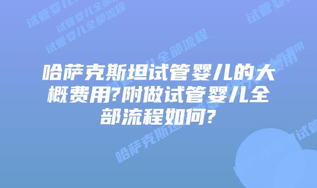 哈萨克斯坦试管婴儿的大概费用?附做试管婴儿全部流程如何?