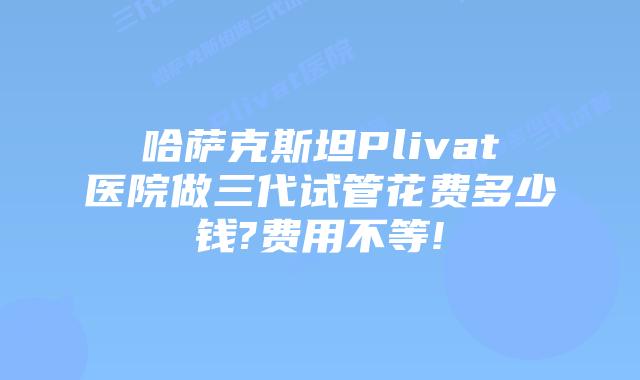 哈萨克斯坦Plivat医院做三代试管花费多少钱?费用不等!