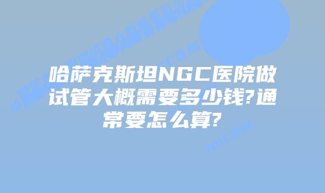 哈萨克斯坦NGC医院做试管大概需要多少钱?通常要怎么算?
