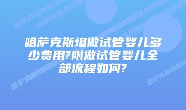 哈萨克斯坦做试管婴儿多少费用?附做试管婴儿全部流程如何?