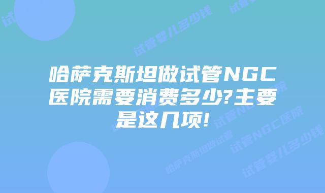 哈萨克斯坦做试管NGC医院需要消费多少?主要是这几项!
