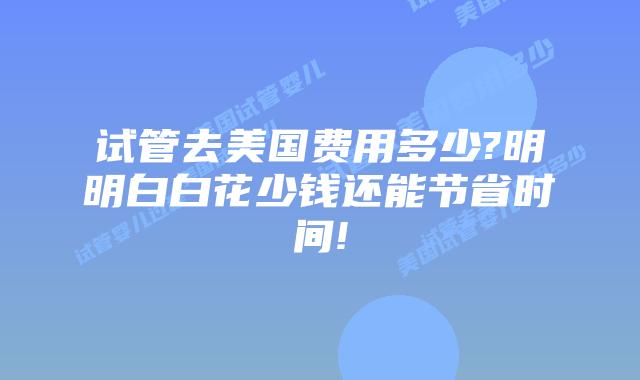 试管去美国费用多少?明明白白花少钱还能节省时间!