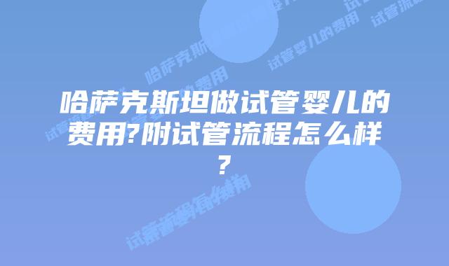 哈萨克斯坦做试管婴儿的费用?附试管流程怎么样?