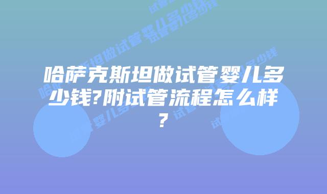哈萨克斯坦做试管婴儿多少钱?附试管流程怎么样?