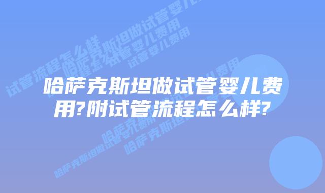 哈萨克斯坦做试管婴儿费用?附试管流程怎么样?