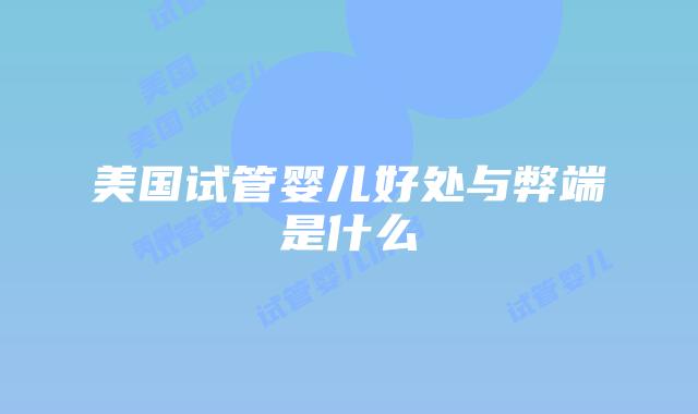美国试管婴儿好处与弊端是什么