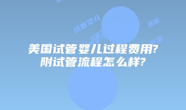 美国试管婴儿过程费用?附试管流程怎么样?