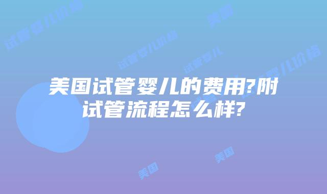 美国试管婴儿的费用?附试管流程怎么样?