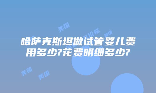 哈萨克斯坦做试管婴儿费用多少?花费明细多少?