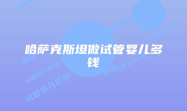 哈萨克斯坦做试管婴儿多钱