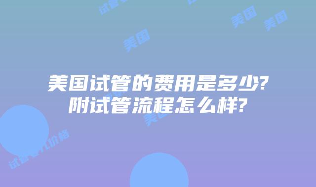 美国试管的费用是多少?附试管流程怎么样?