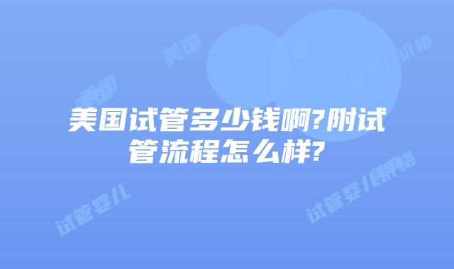 美国试管多少钱啊?附试管流程怎么样?