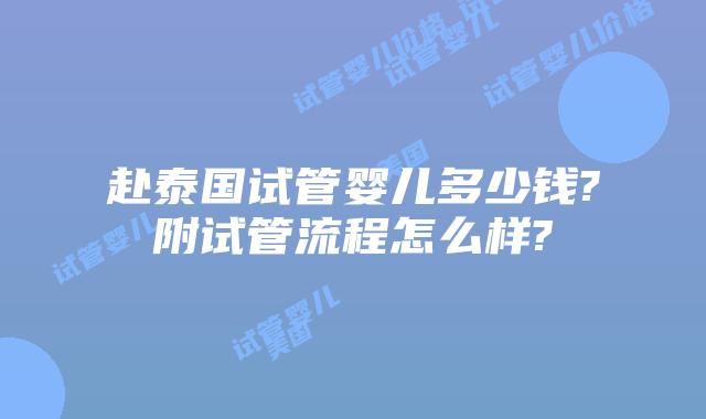 赴泰国试管婴儿多少钱?附试管流程怎么样?
