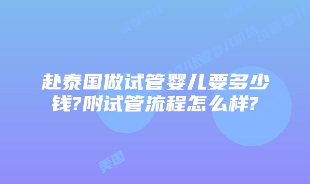 赴泰国做试管婴儿要多少钱?附试管流程怎么样?