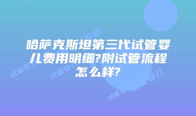 哈萨克斯坦第三代试管婴儿费用明细?附试管流程怎么样?