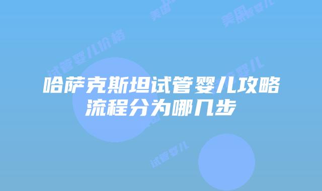 哈萨克斯坦试管婴儿攻略流程分为哪几步